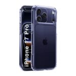 iPhone 17 Pro Clear Case | Soft Flexible Slim-Fit | Full Body 360 Protection Shock Proof TPU Back Cover (Transparent)